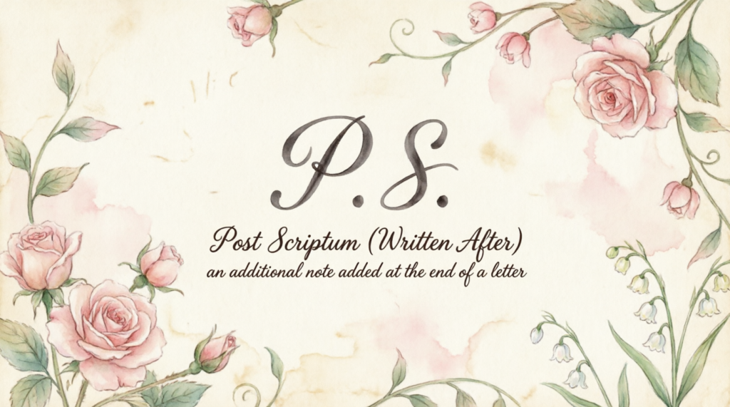 what does ps mean on a letter Meaning in Text