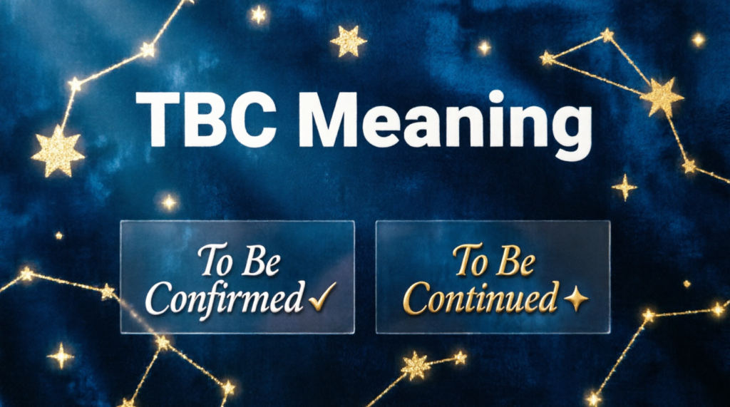 TBC Meaning in Text
